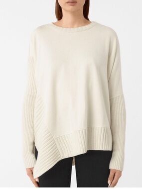 ALL SAINTS Nia Drape Asymmetrical Sweatshirt. Size: Medium. Excellent condition
